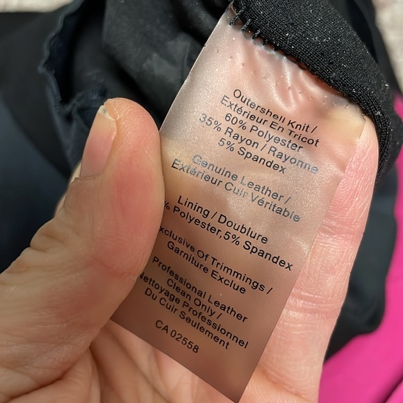 Danier Black Pants with Leather Trim and size ankle slits - Picture 4 of 9